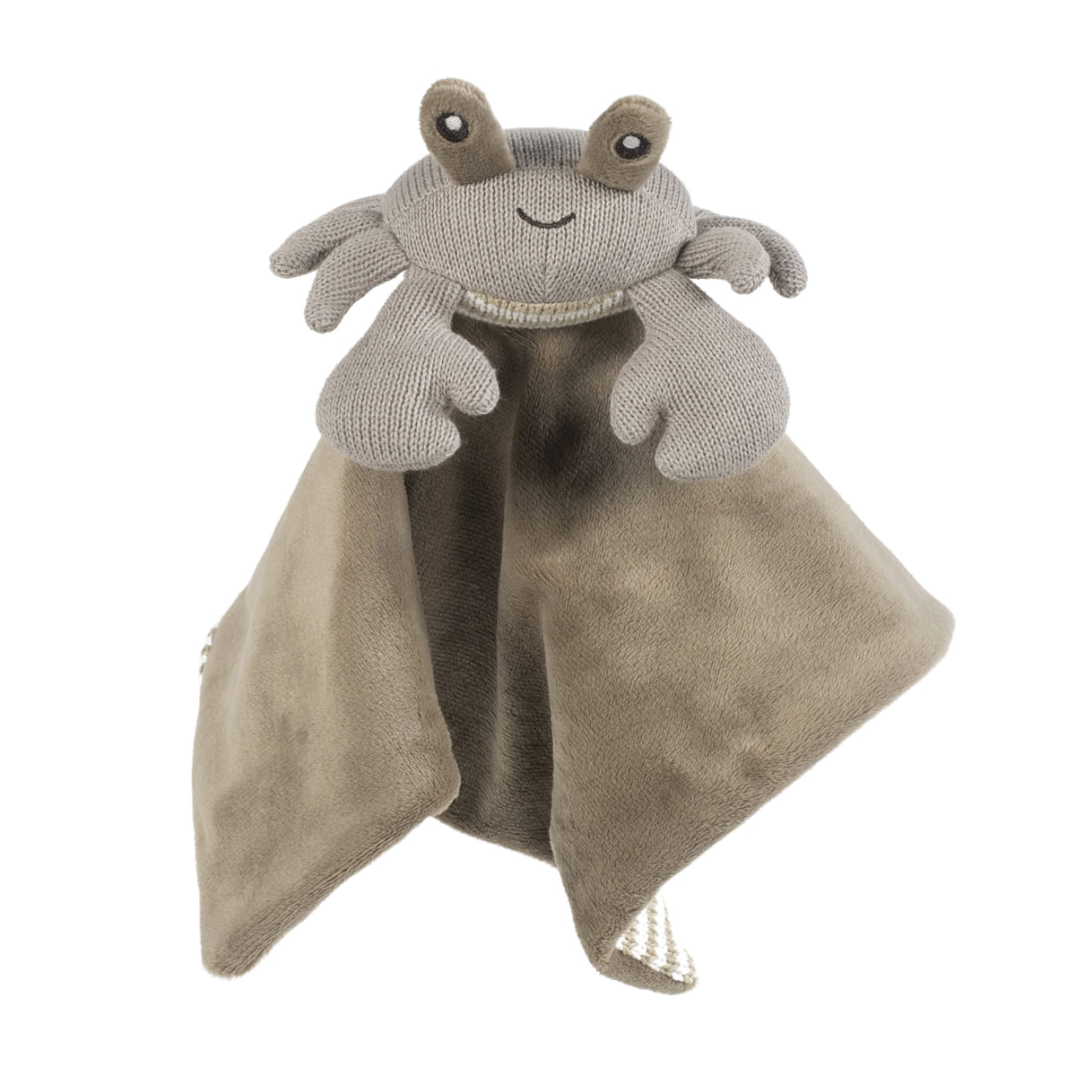 Brinquedo caranguejo bebé peluche castanho e cinzento