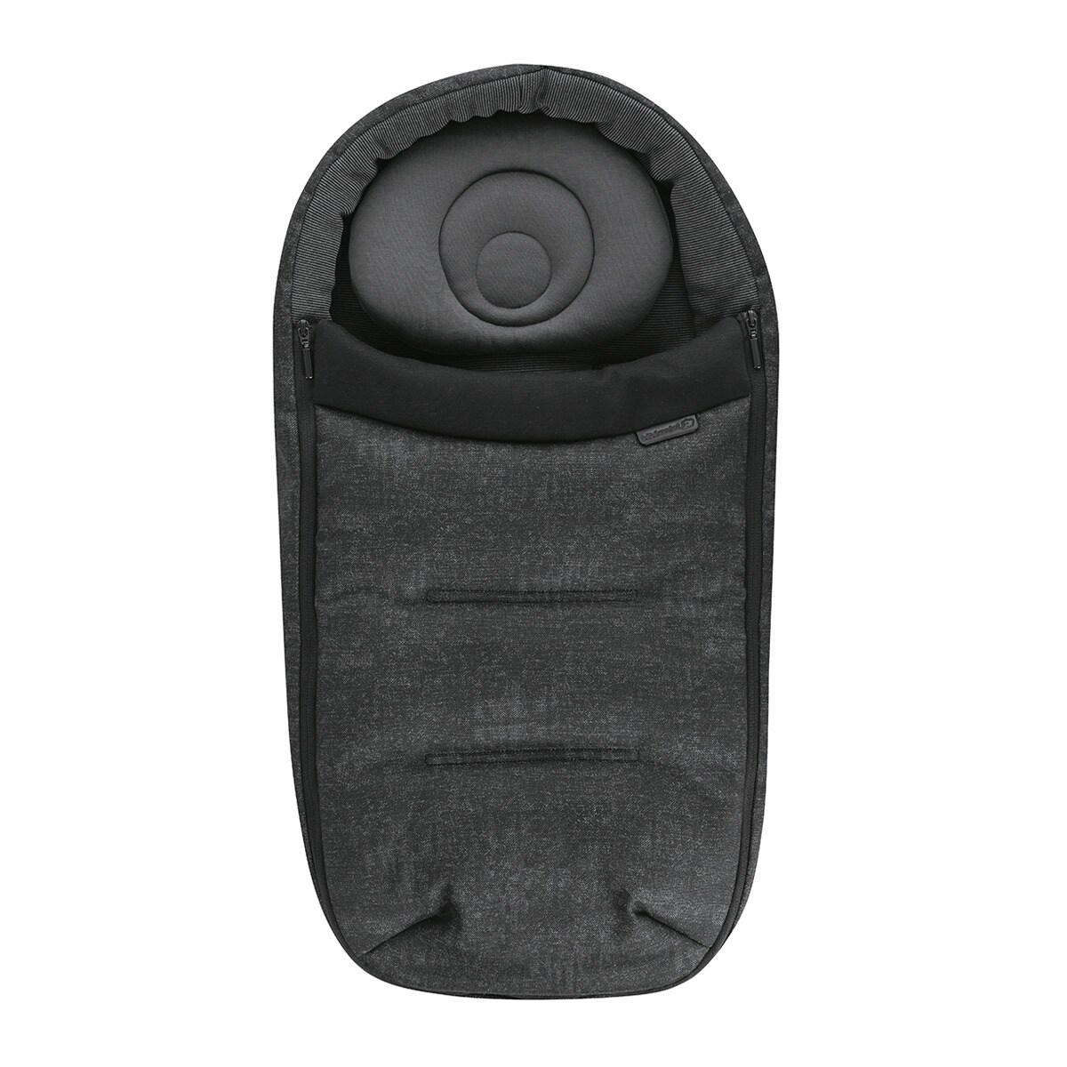 Saco cinzento escuro acolchoado para bebé com fecho de correr