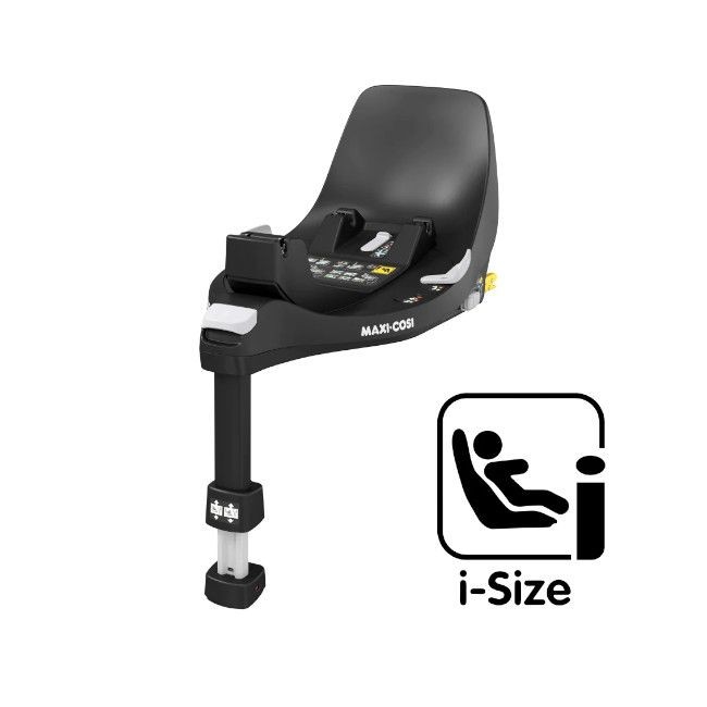 Base para cadeira auto Maxi-Cosi preta com suporte de perna e selo i-Size