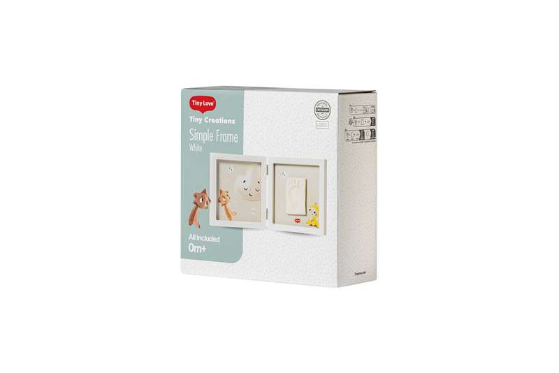 Embalagem branca com molduras infantis decorativas e texto Tiny Creations Simple Frame WIS