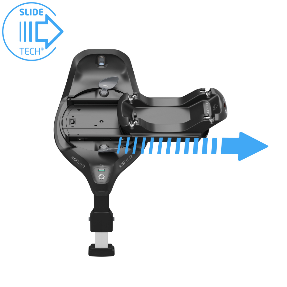 Base para cadeirinha de criança para automóvel preta com suporte e indicador