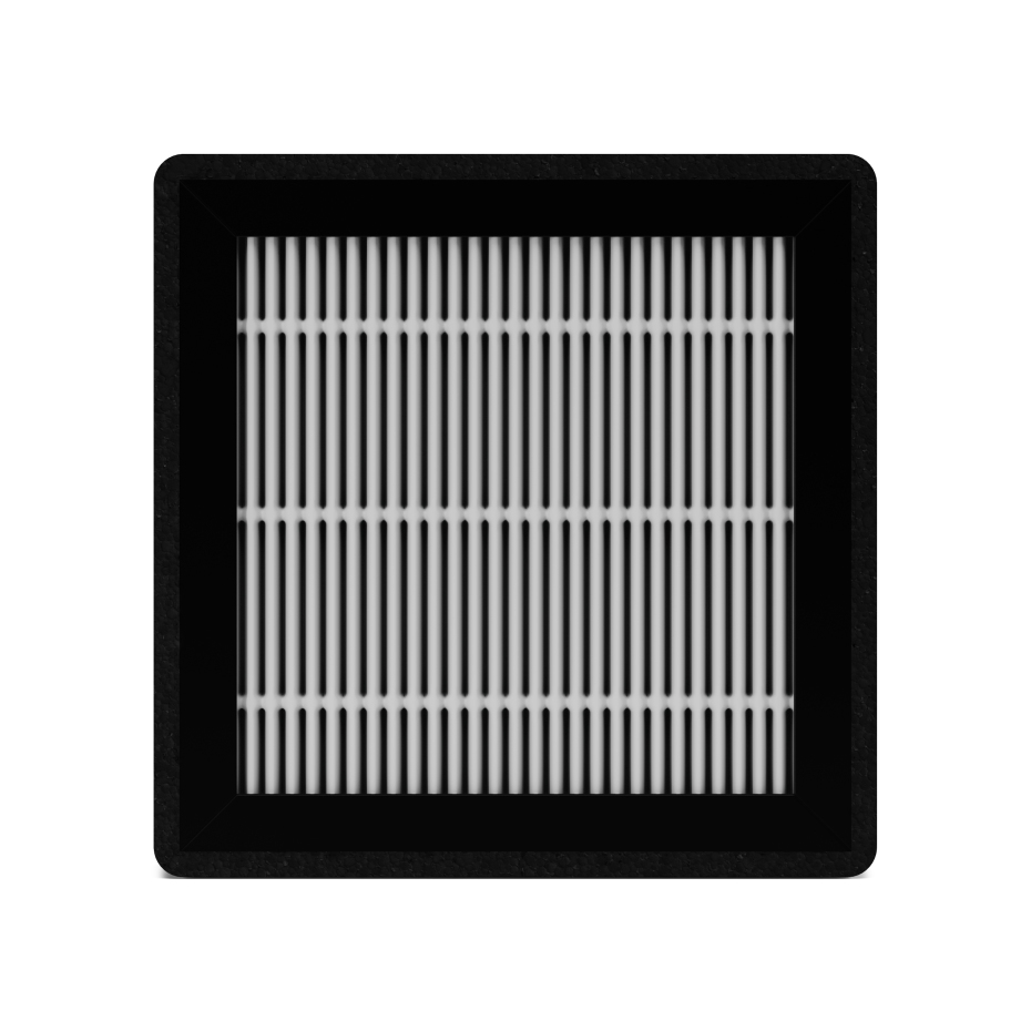 Filtro quadrado com moldura preta e padrão de listras brancas verticais