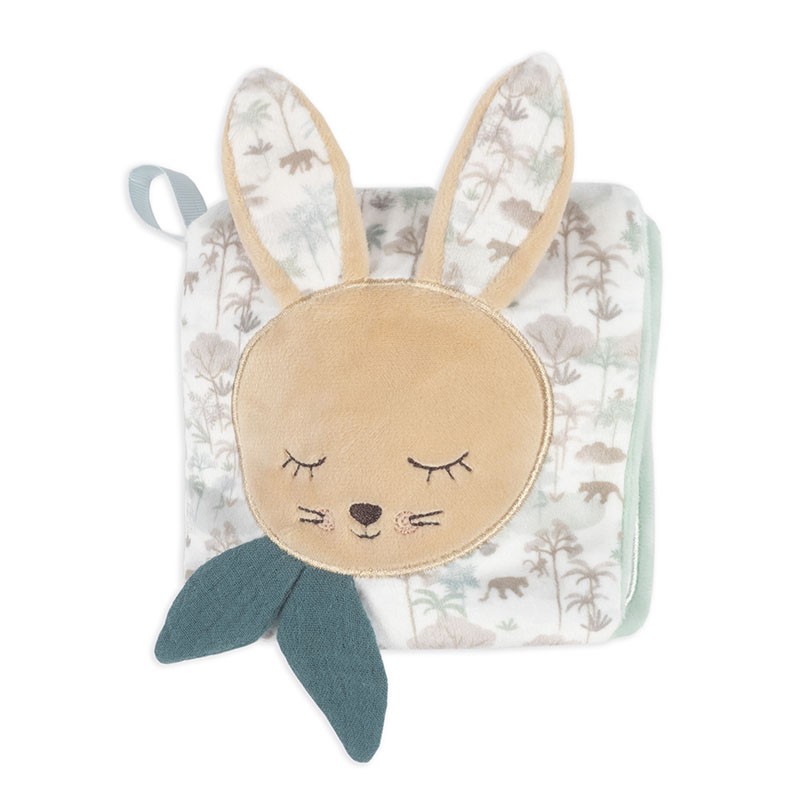 Toalha de bebé com capuz de coelho e padrão de animais