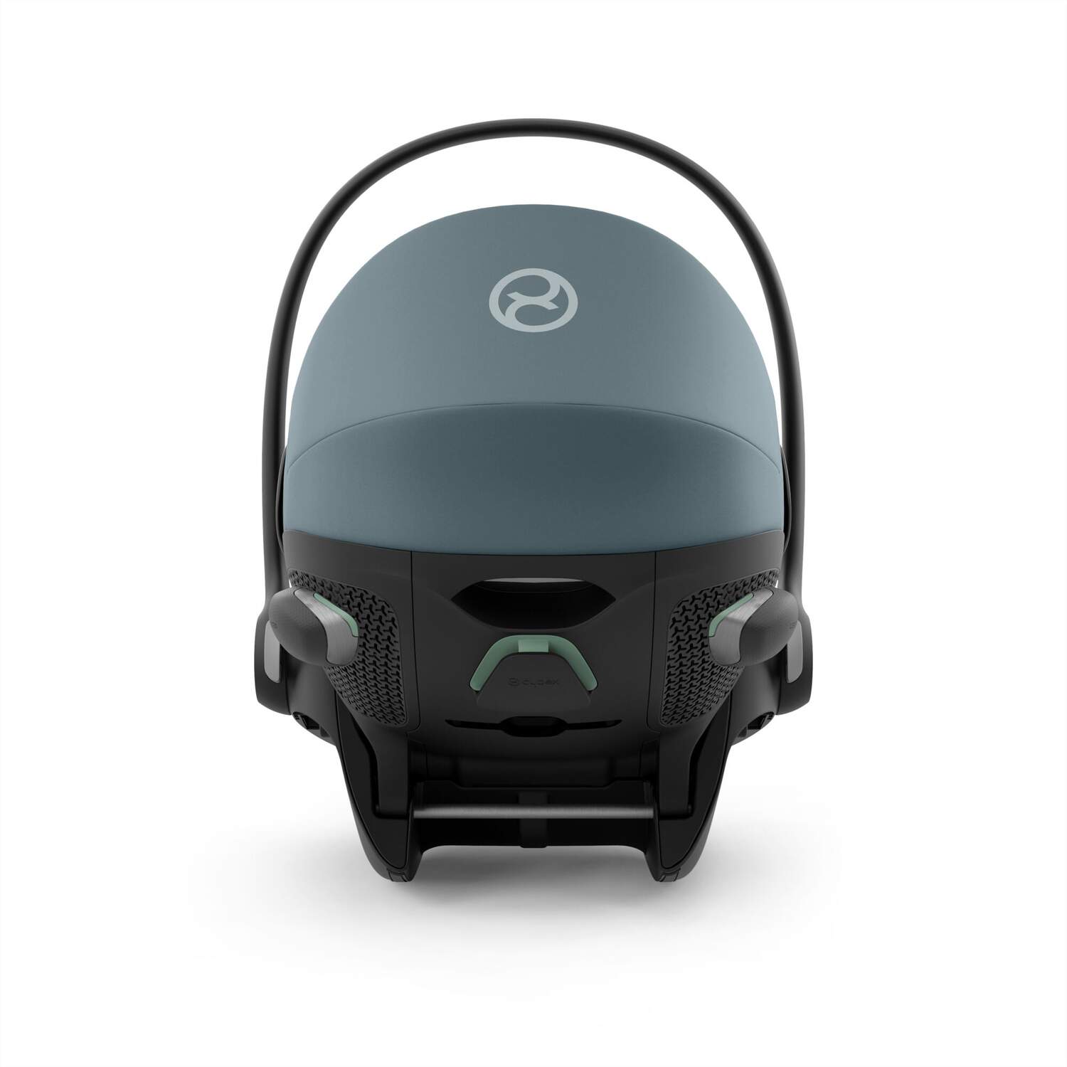 cadeira auto para bebé azul e preta com alça