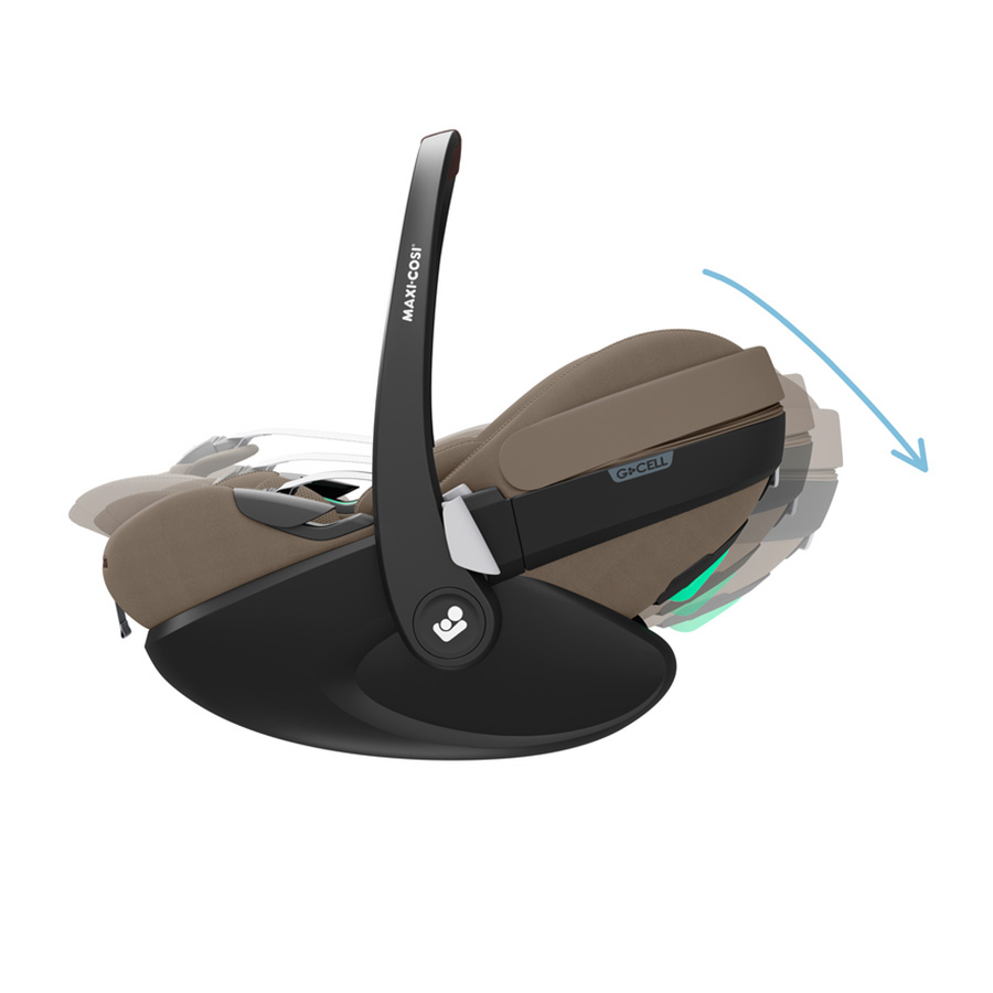 Cadeira para bebé Maxi-Cosi castanha com estrutura preta e alça ajustável