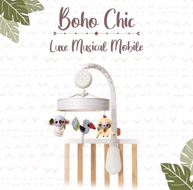 Móvel musical de berço Boho Chic Luxe Musical Mobile com bonecos pendurados