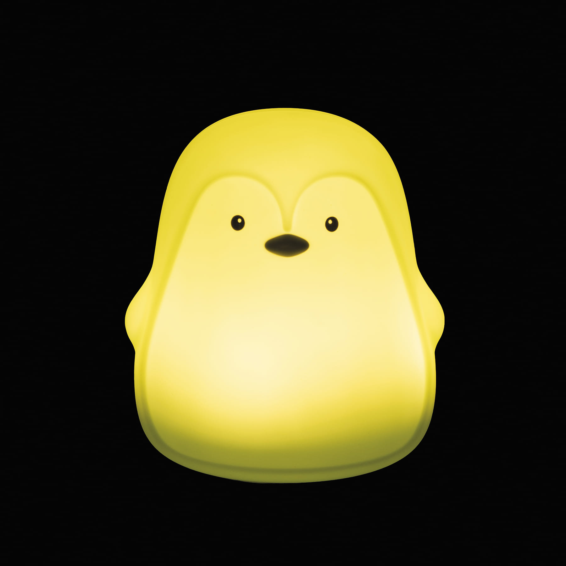 Candeeiro de pinguim amarelo iluminado