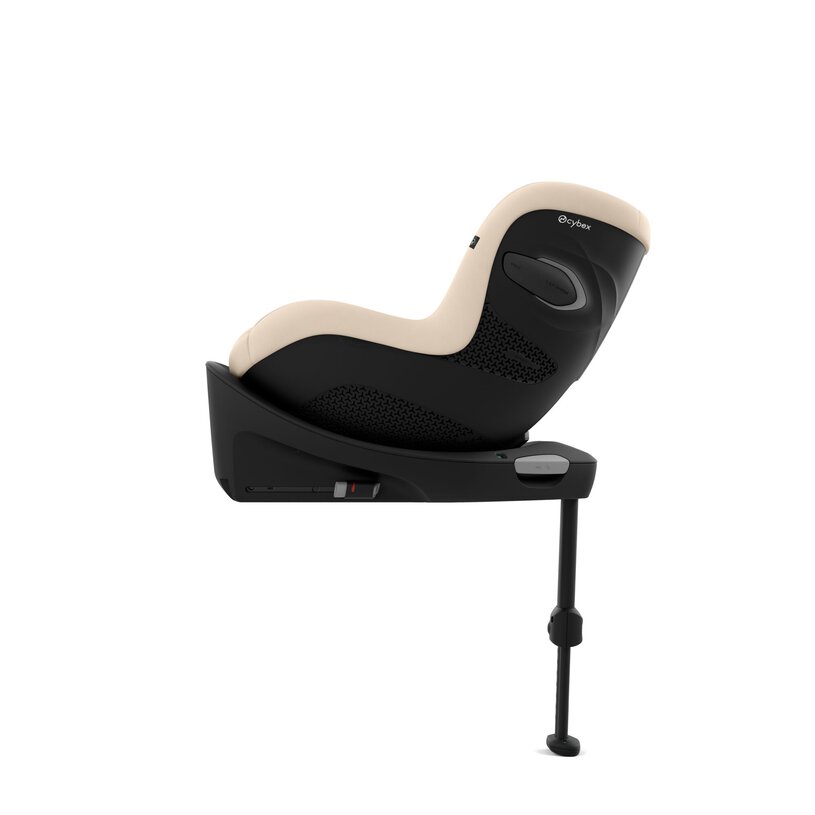cadeira automóvel para crianças preta e bege Cybex com base e suporte ajustável