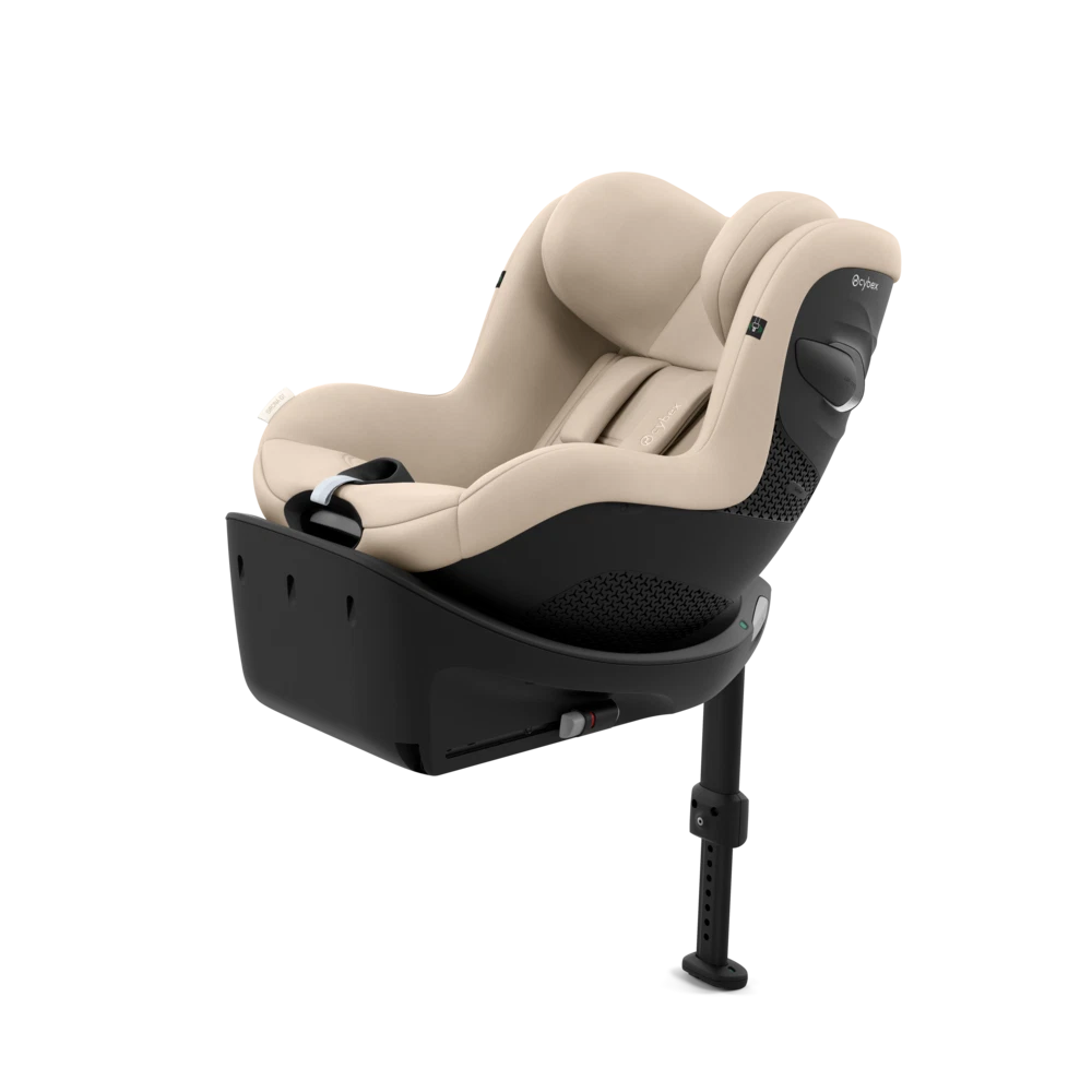 Cadeira auto infantil Cybex bege e preta com suporte regulável