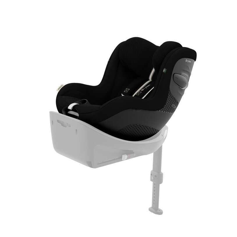 Cadeira auto infantil preta com base cinza