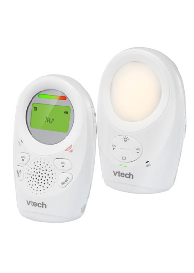 Baby monitor Vtech branco com ecrã digital e luz LED