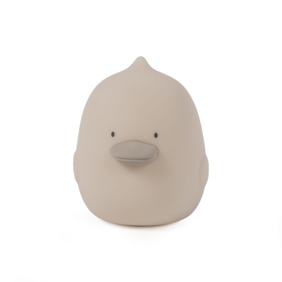 Boneco de pato de silicone bege com bico cinza