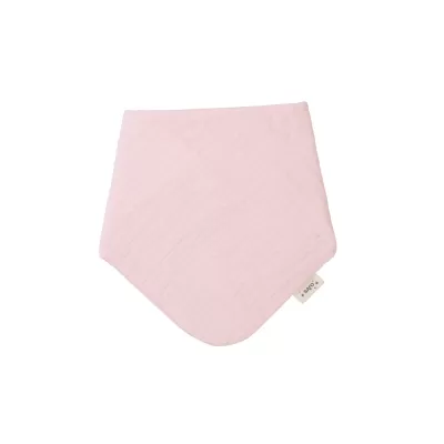 Babete rosa liso com etiqueta lateral