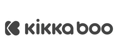 Logotipo preto da Kikka Boo em fundo branco
