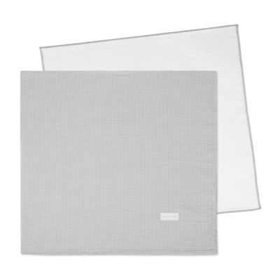 Conjunto de dois panos de cozinha cinza e branco