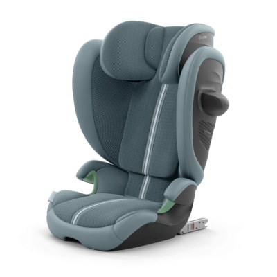 Cadeira auto azul e cinza para criança com proteção lateral e sistema ISOFIX