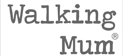 Logótipo Walking Mum em cinzento sobre fundo branco