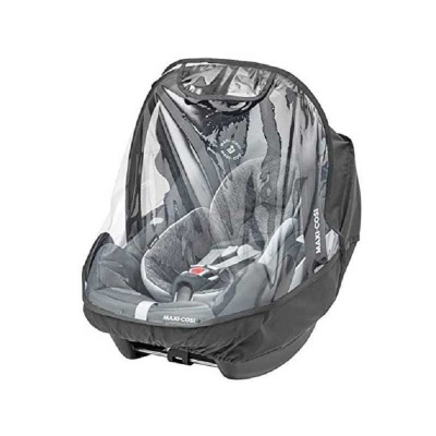 cadeira auto para bebé Maxi-Cosi cinza com cobertura protetora transparente