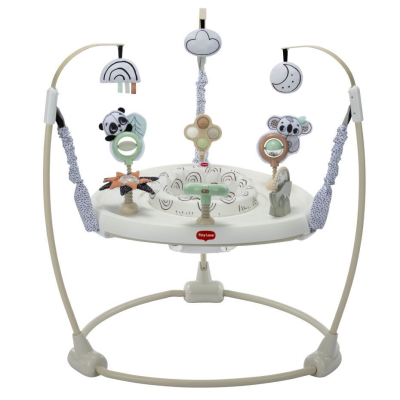 Cadeira de atividades para bebé com brinquedos pendurados e suporte elástico