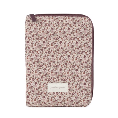 Estojo retangular tecido floral com zíper
