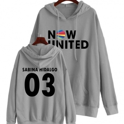Hoodie cinzento Now United com nome e número nas costas
