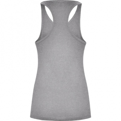 Camisola de alças cinzenta para mulher, estilo racerback