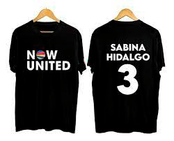 Camisola preta Now United com nome Sabina Hidalgo e número 3