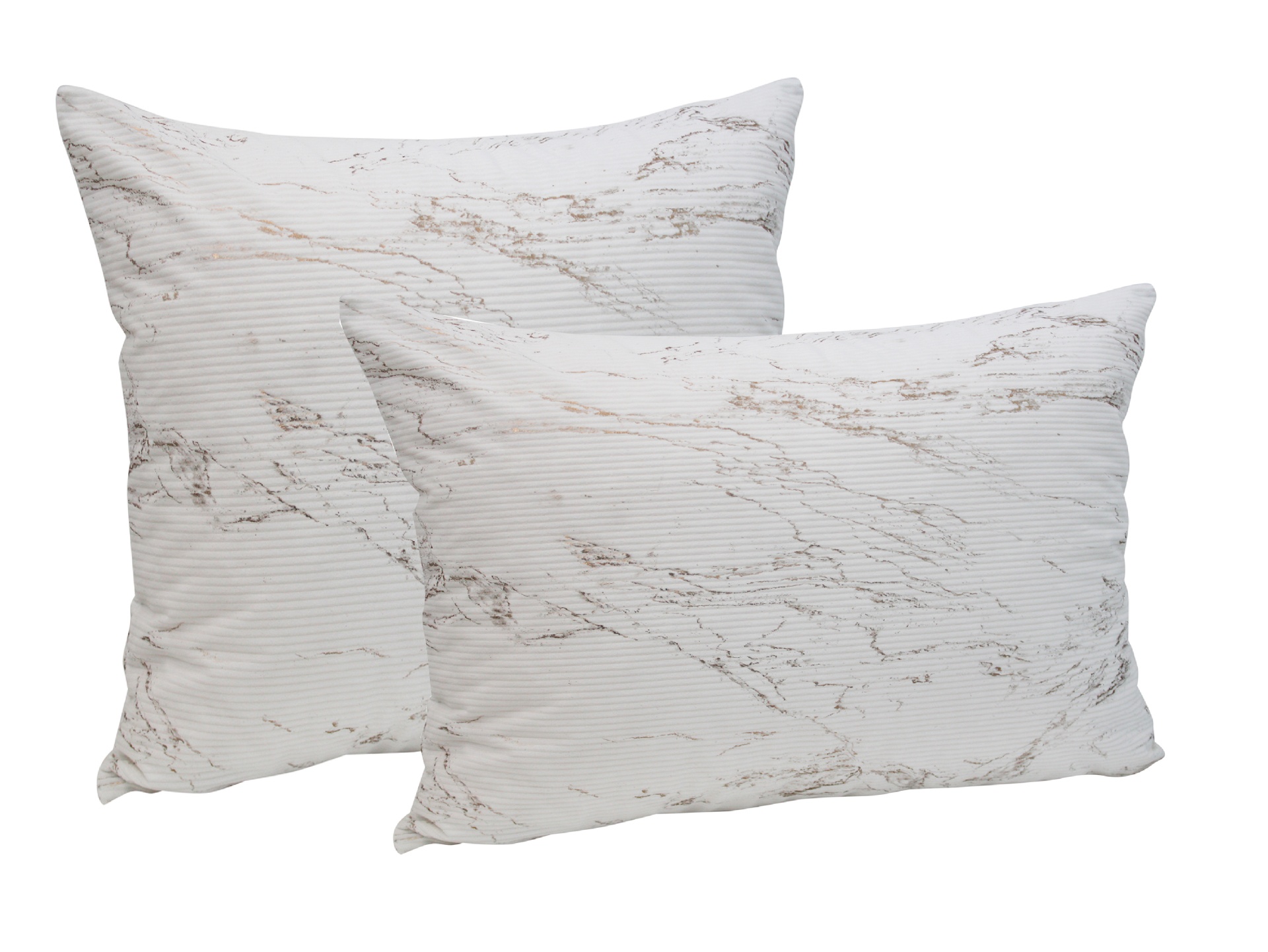 Dois almofadas com padrão de mármore em branco e cinza claro