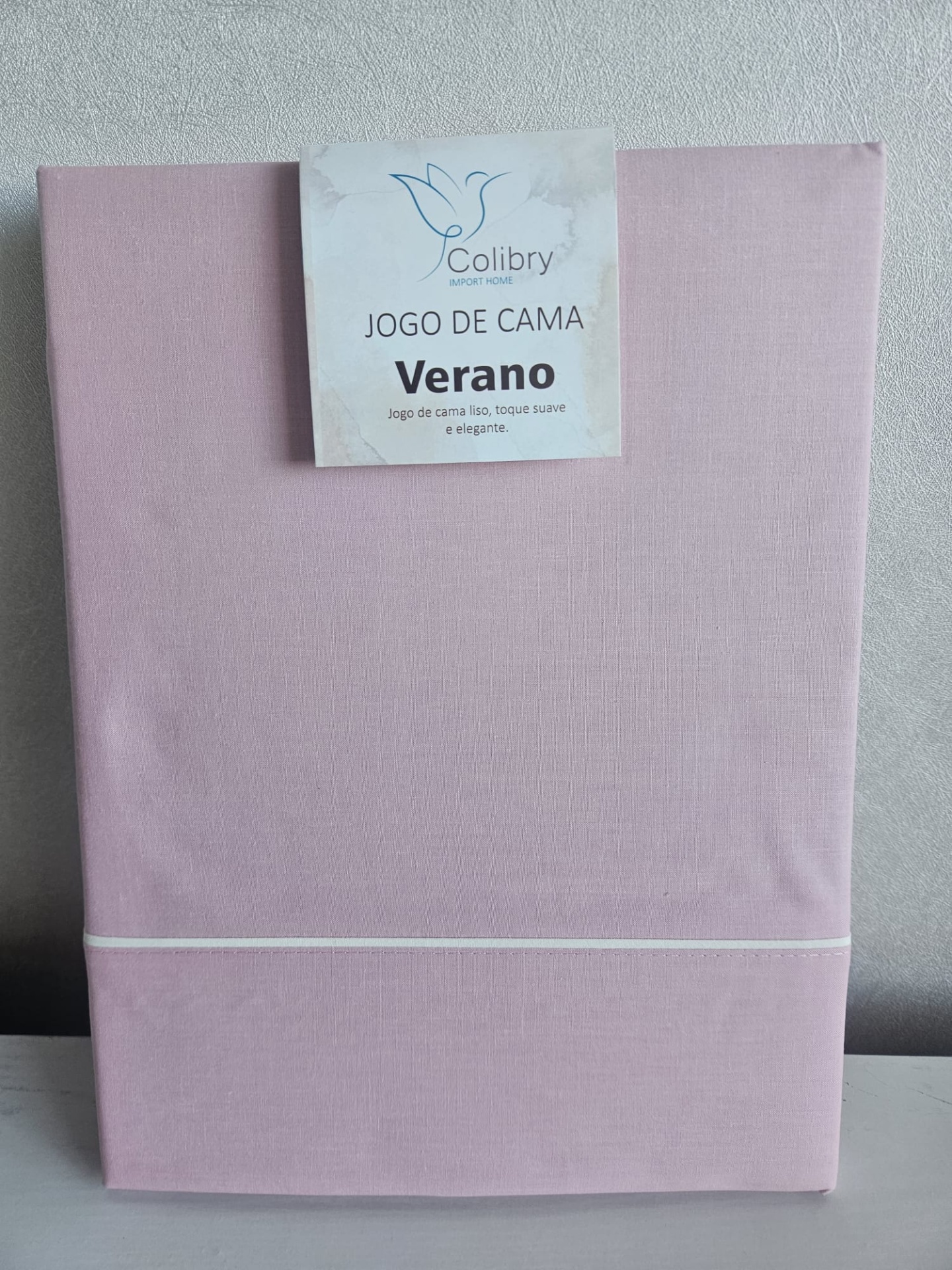 Conjunto de cama rosa claro com etiqueta Colibry JOGO DE CAMA Verano