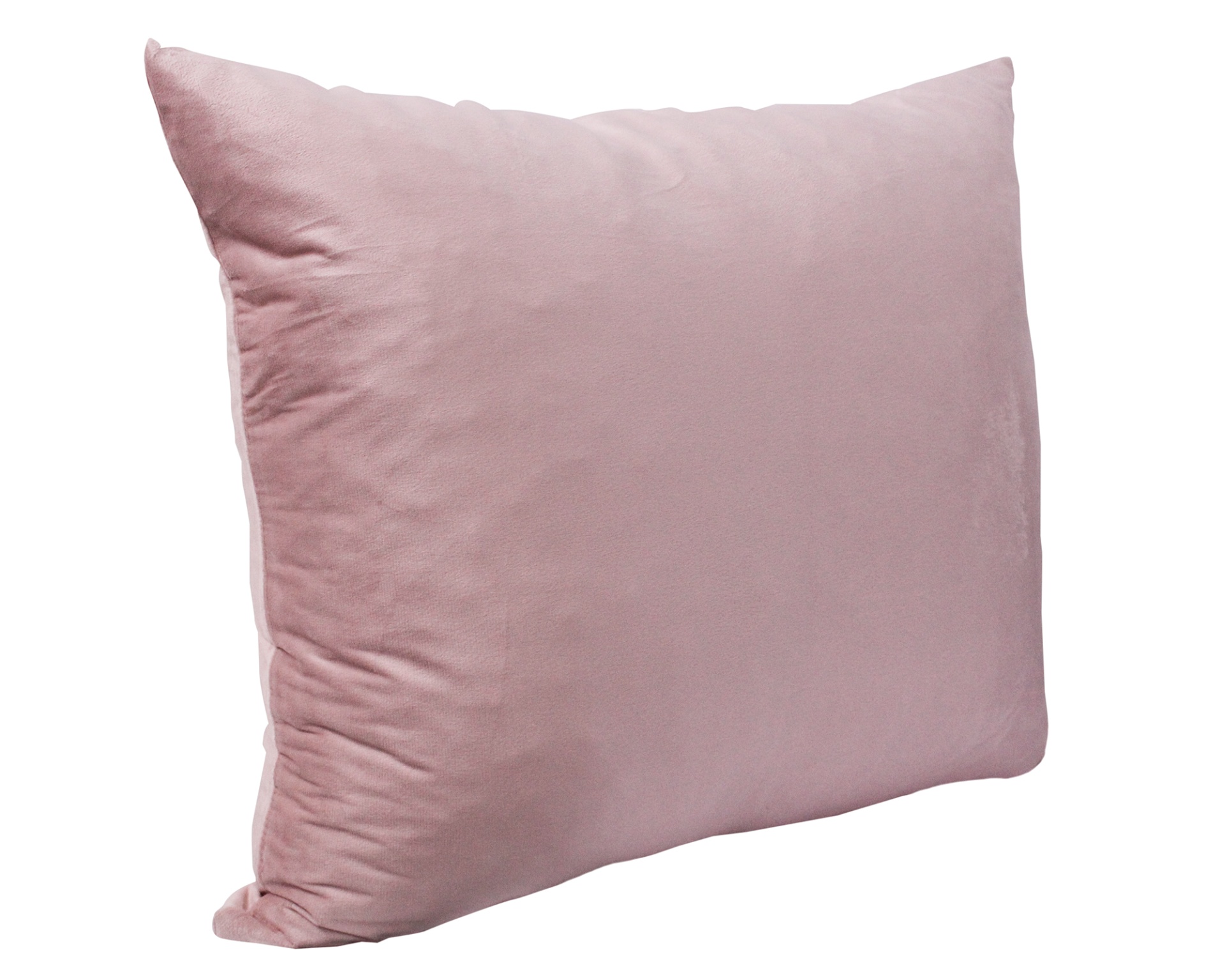 Almofada rosa claro com textura suave em fundo branco