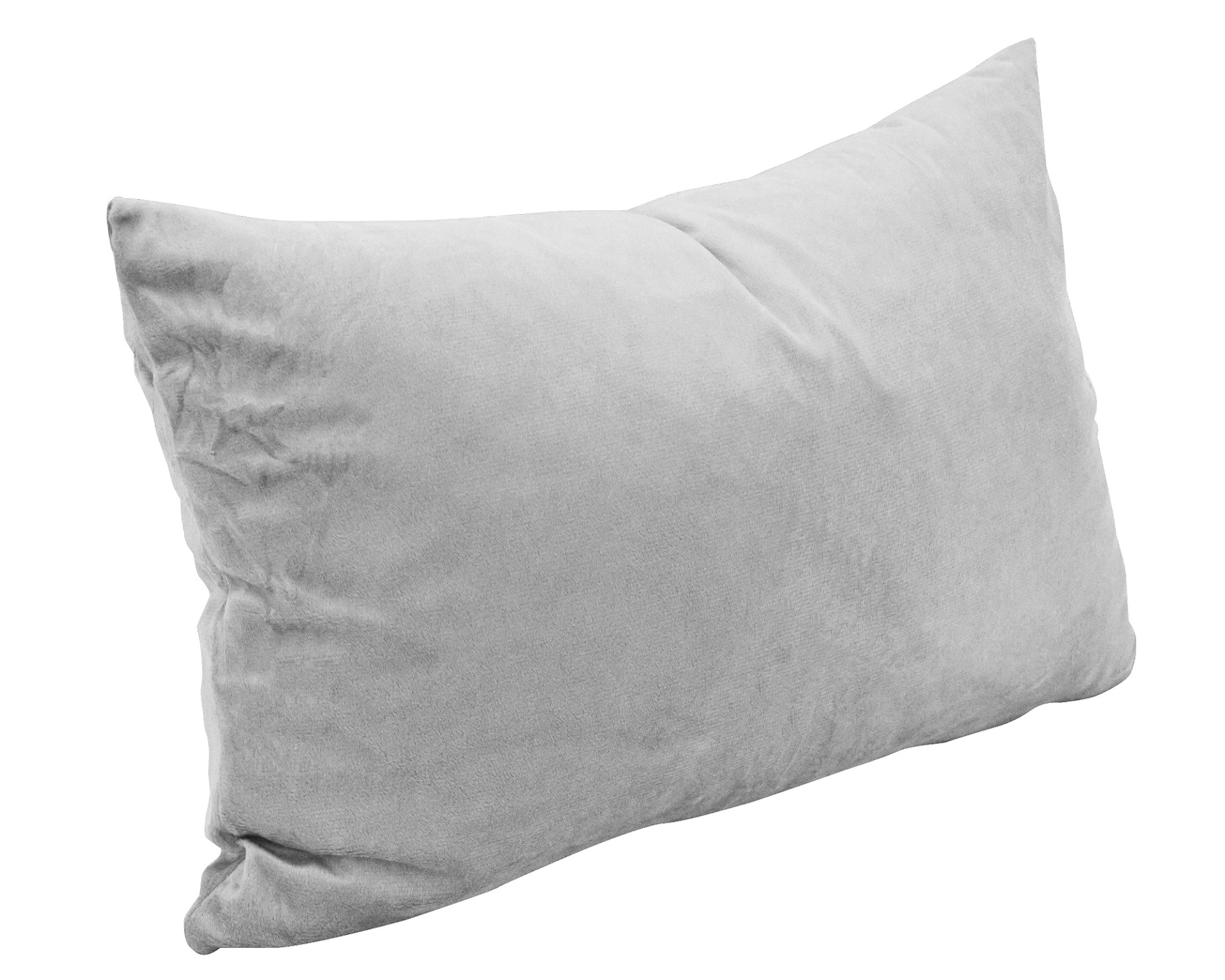 Travesseiro retangular cinzento com tecido macio