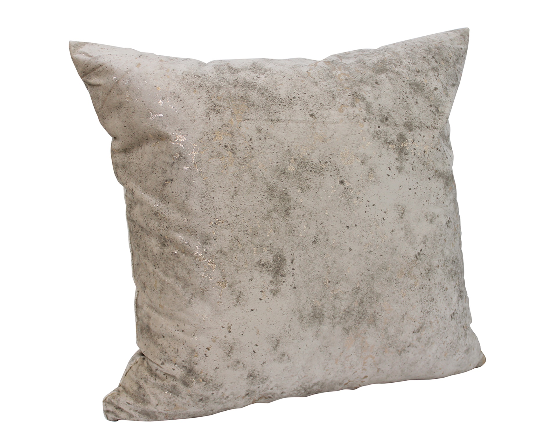 Almofada cinza claro aveludada com padrão irregular