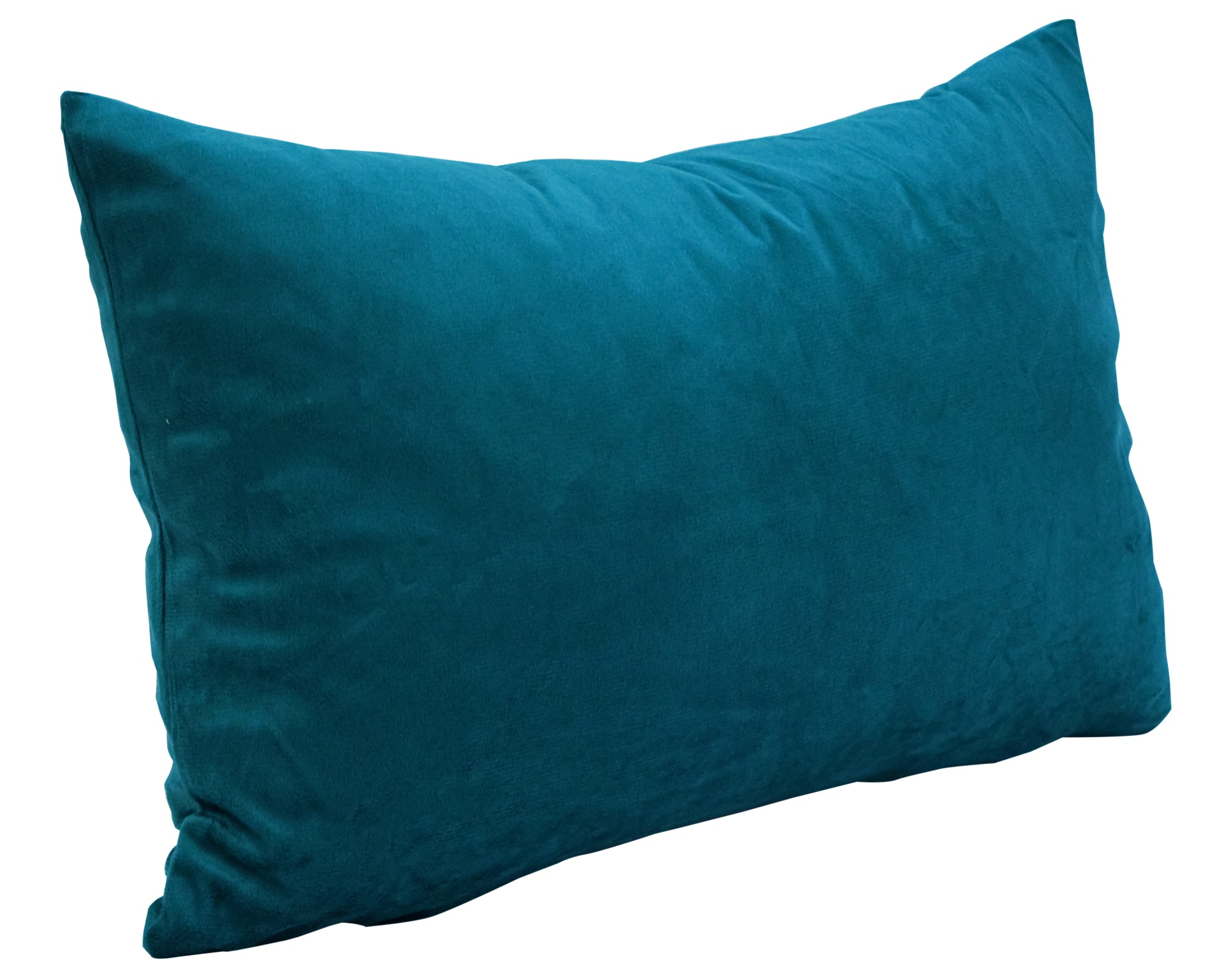 Travesseiro azul turquesa retangular com tecido suave