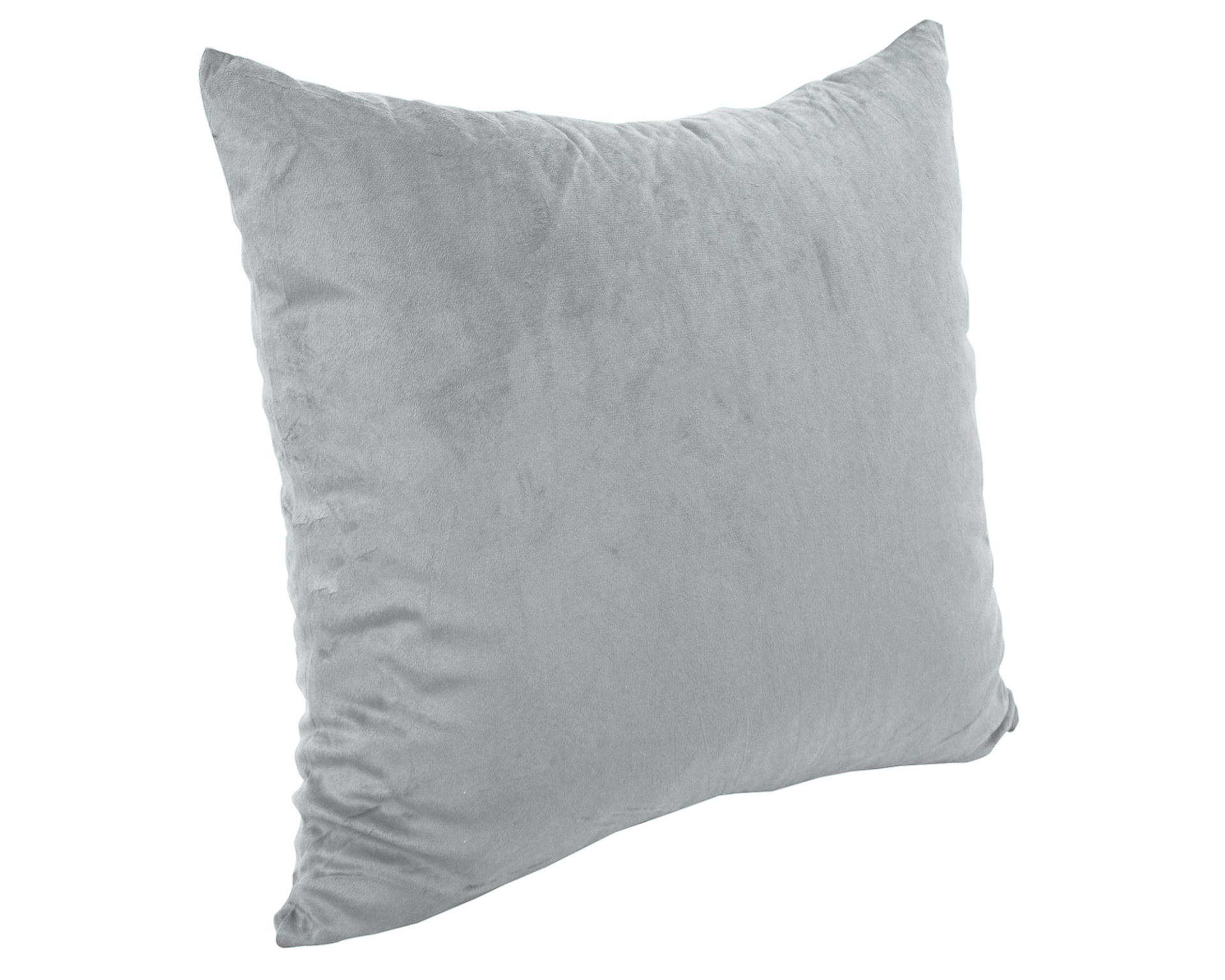 Almofada quadrada cinzenta em tecido macio