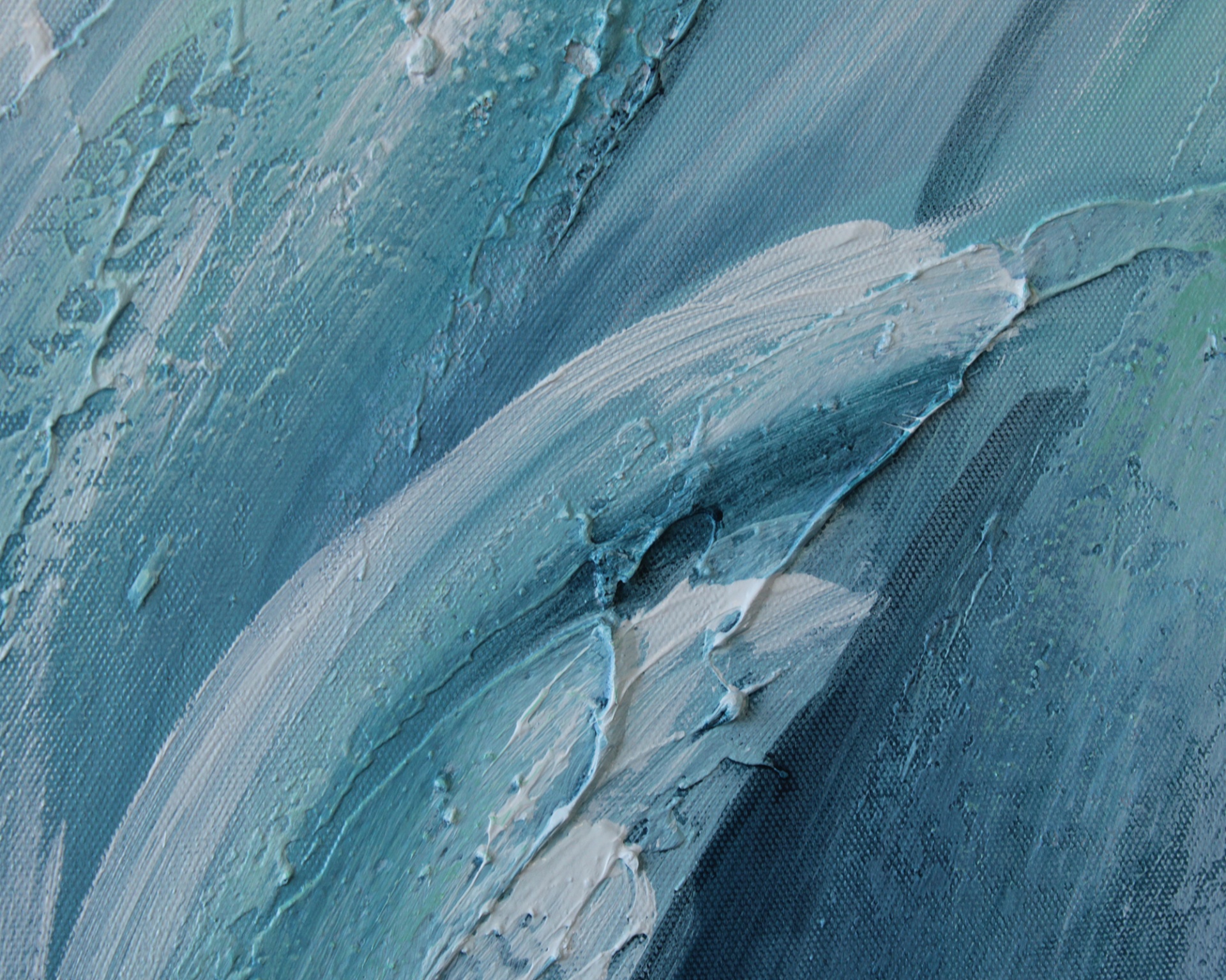 Pintura texturizada em azul e branco com relevo