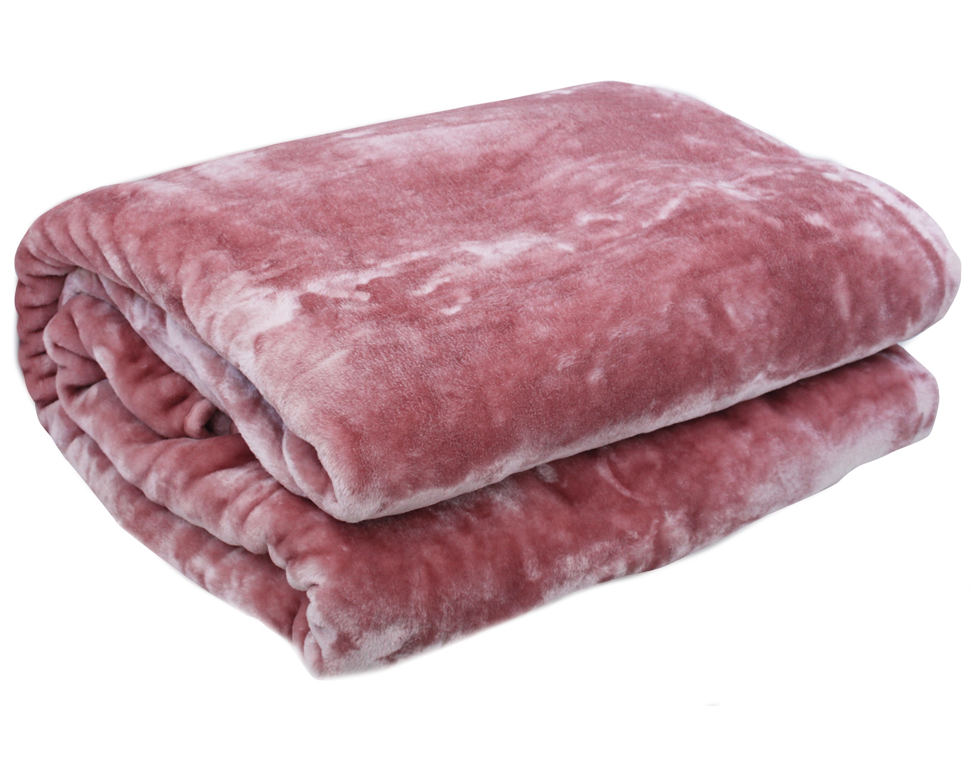 Manta rosa dobrada com textura felpuda