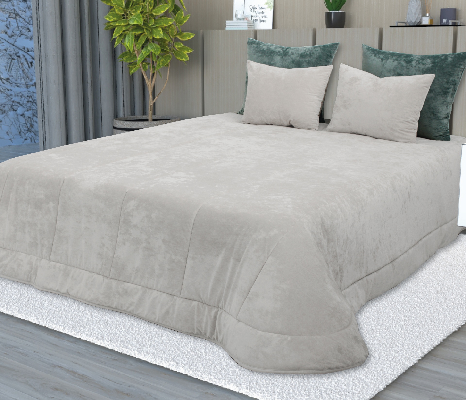 Edredon de veludo Off-White