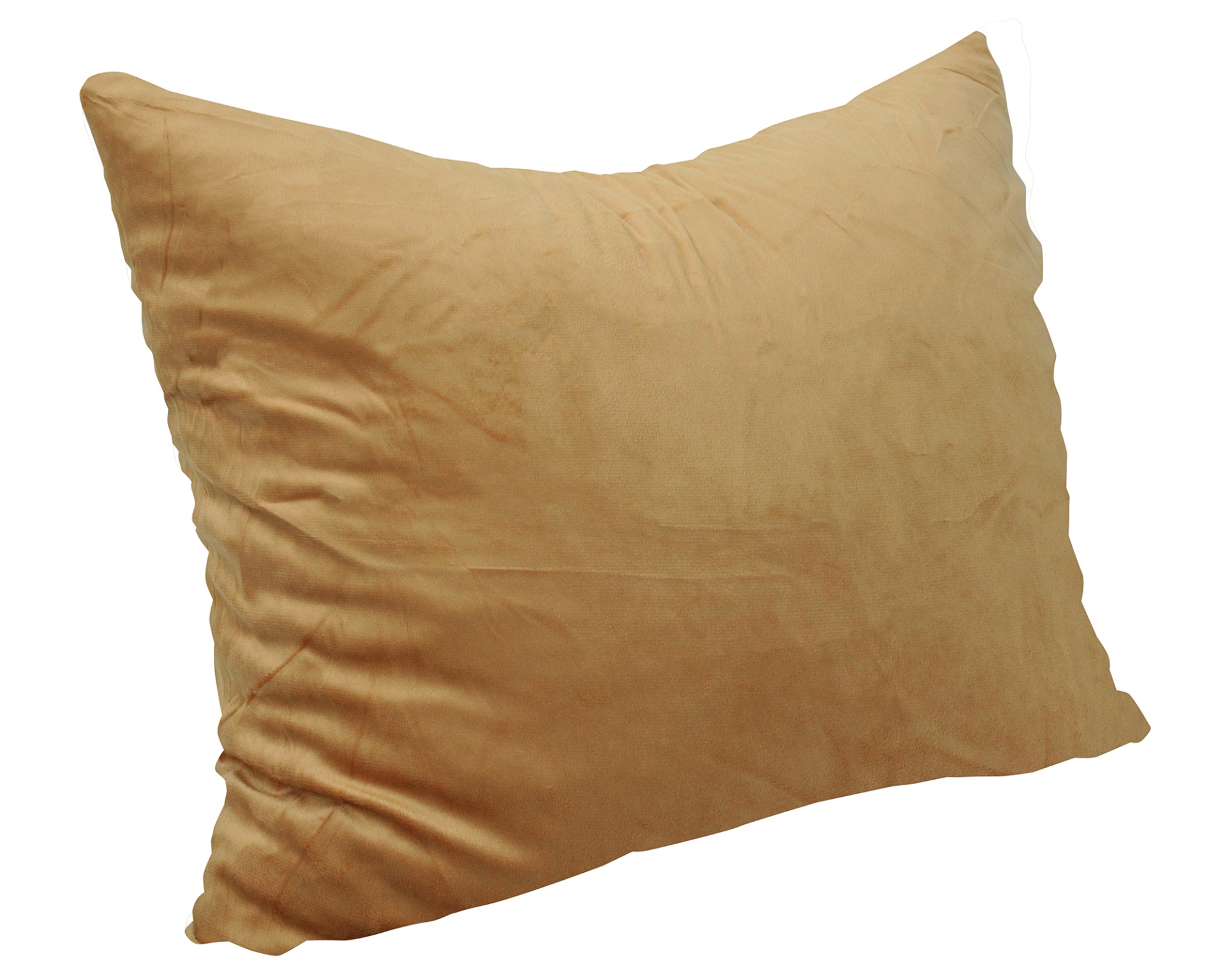 Almofada retangular cor camelo em tecido aveludado