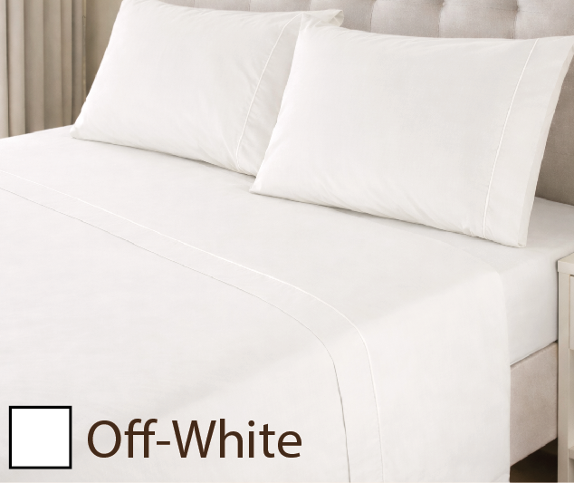 Conjunto de roupa de cama off-white com lençol e fronhas