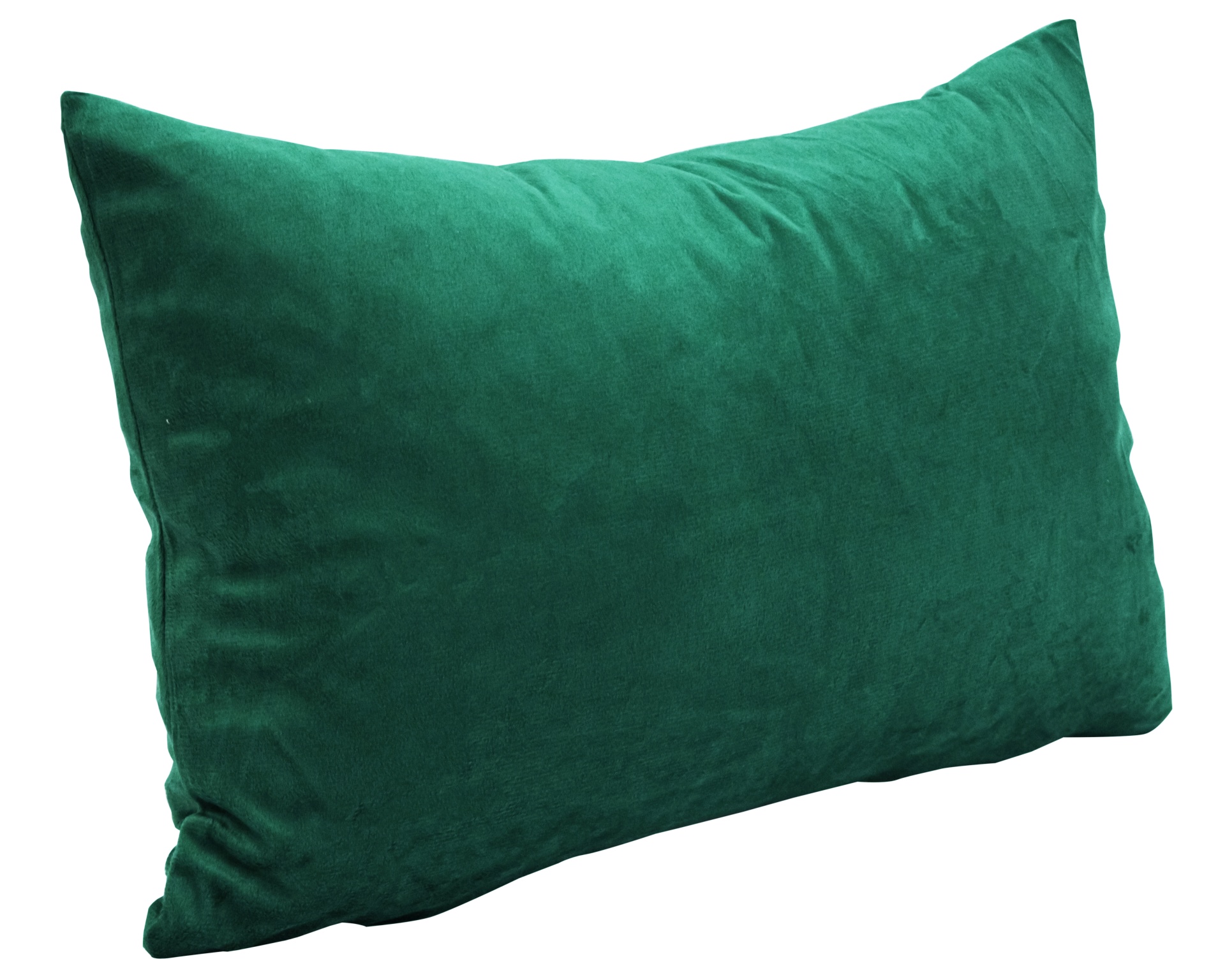 Almofada verde retangular de tecido aveludado