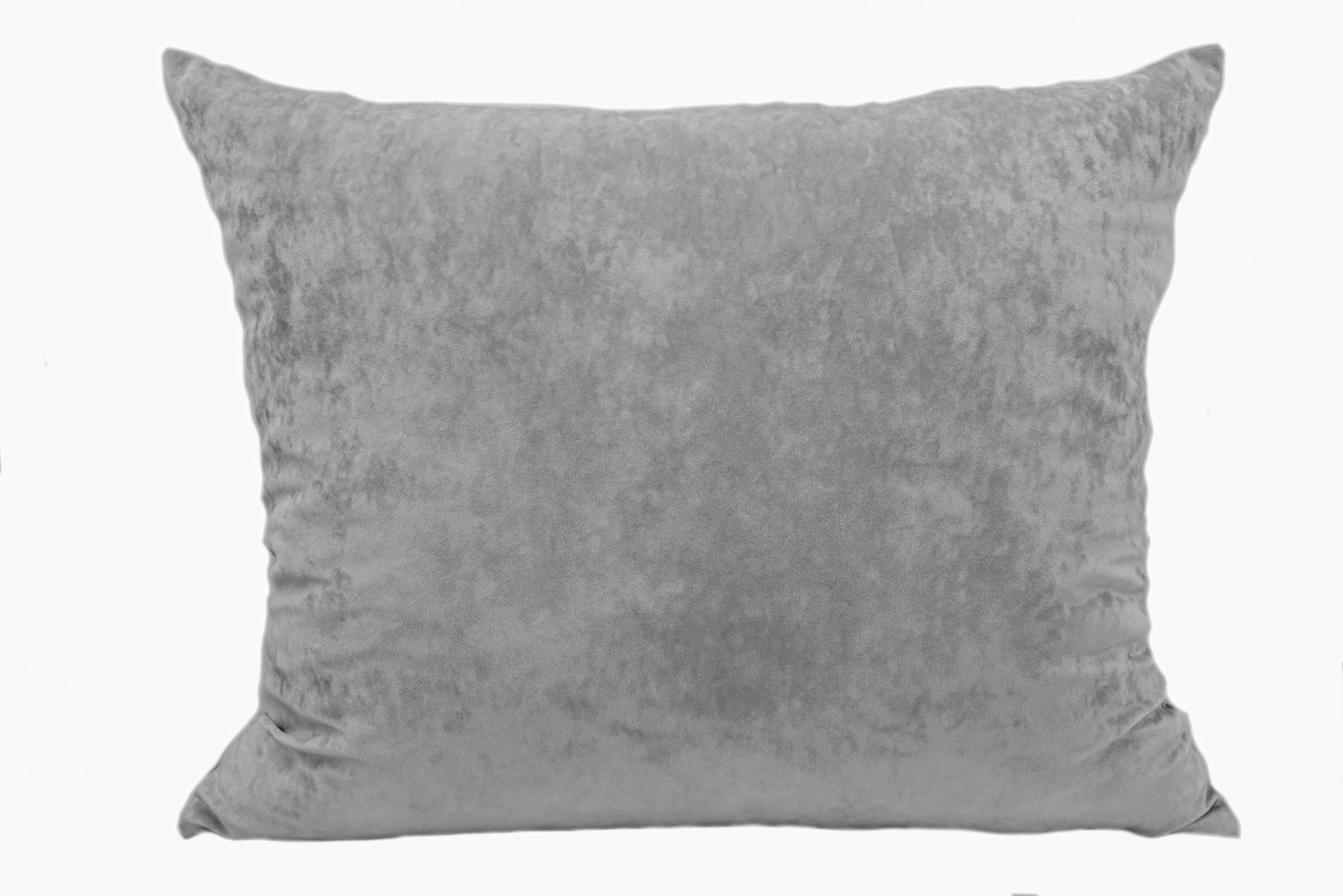 Almofada quadrada cinzenta aveludada