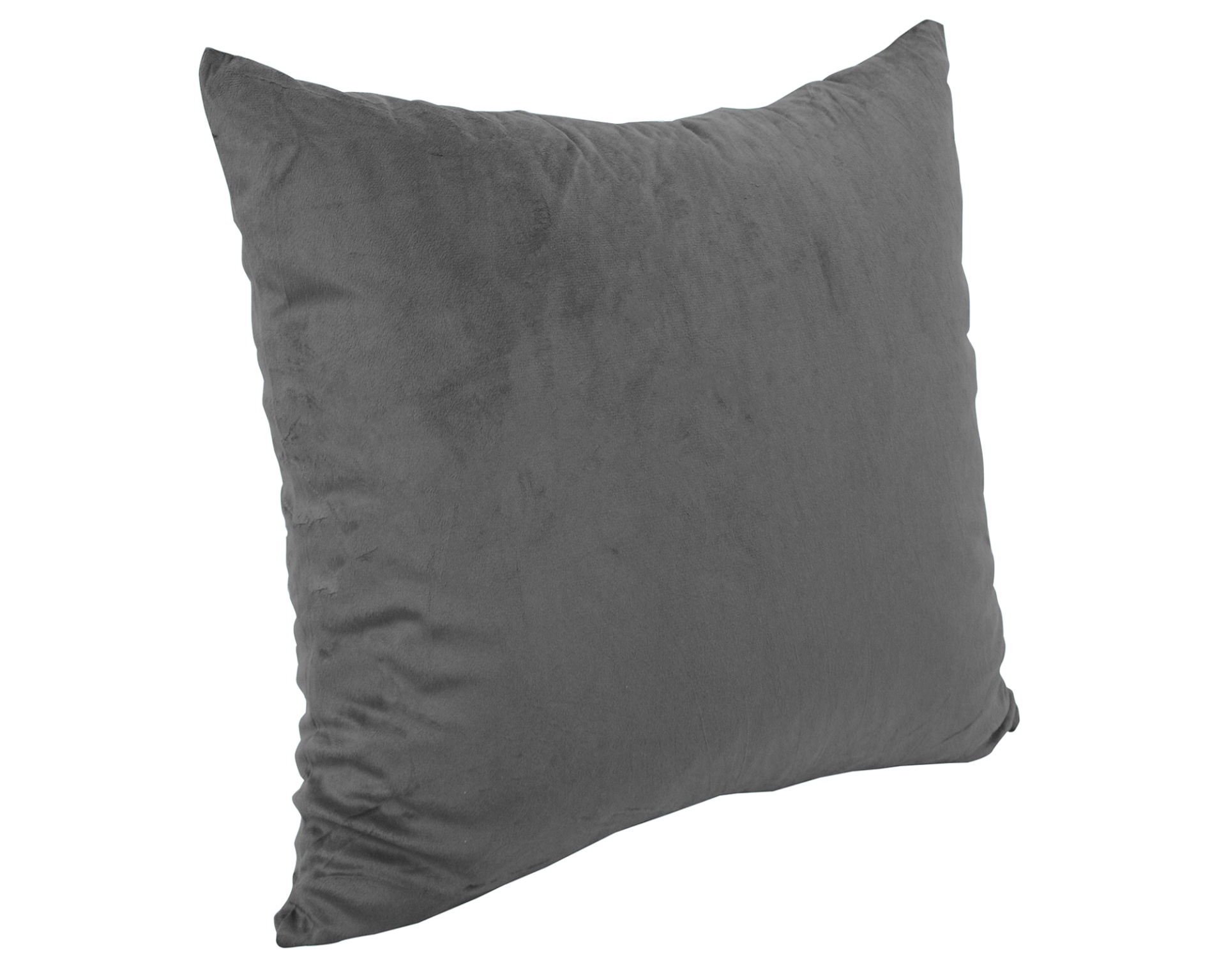 Travesseiro quadrado cinzento escuro com textura suave