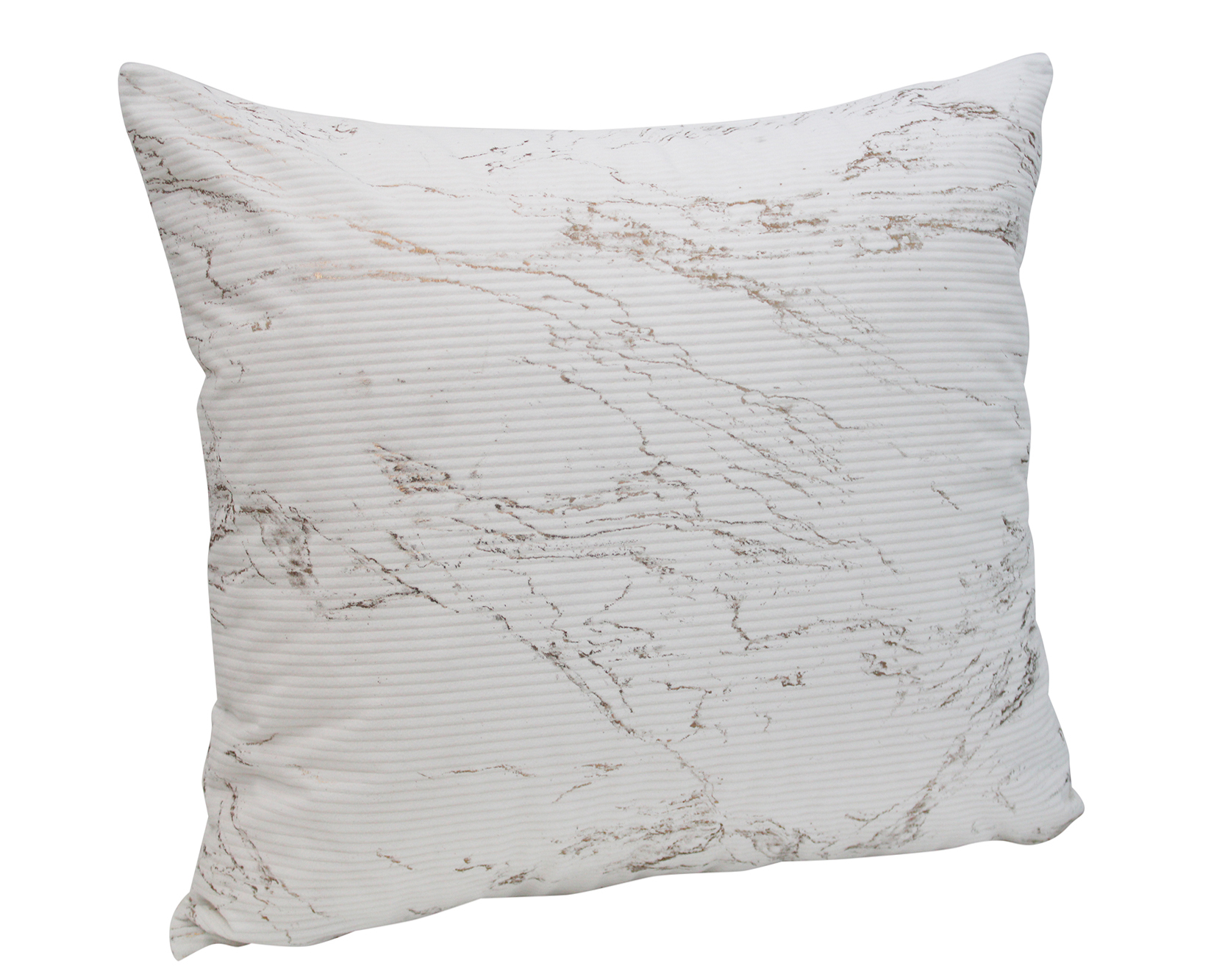 Almofada branca com padrão de mármore cinza claro