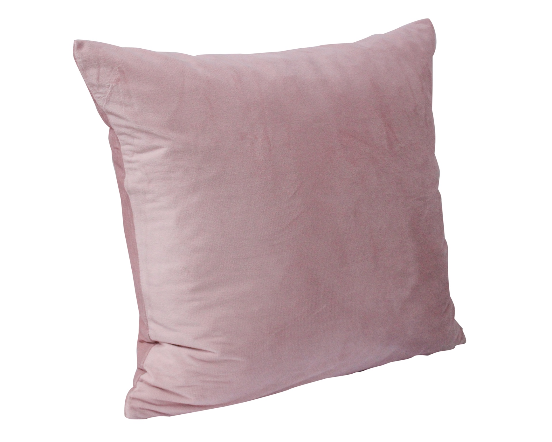 Almofada rosa claro aveludada quadrada