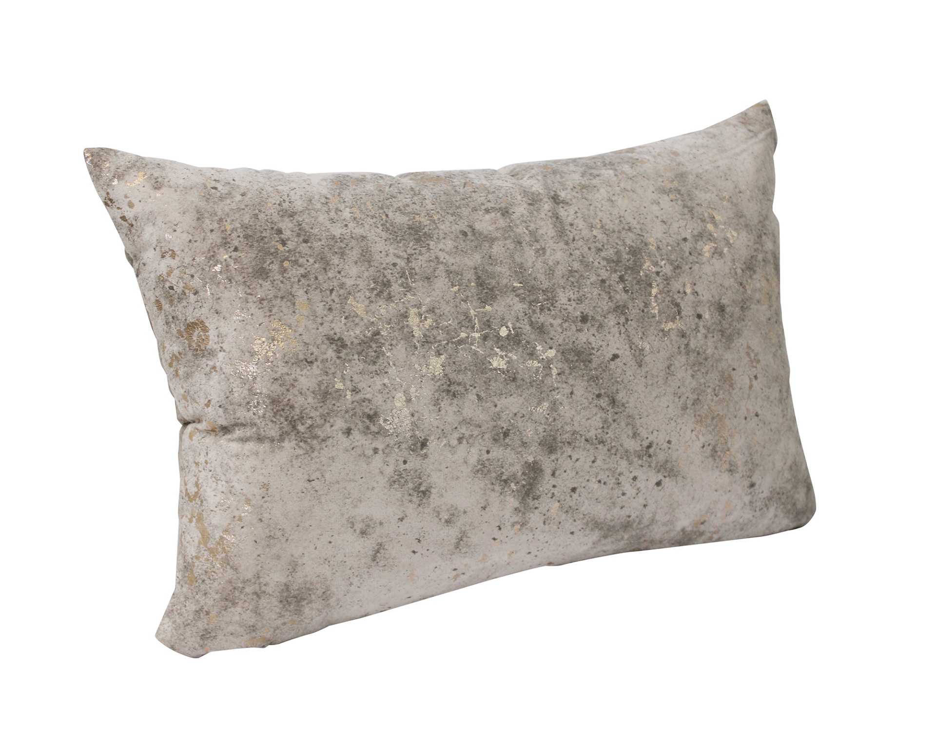 Almofada rectangular cinzenta com padrão marmoreado