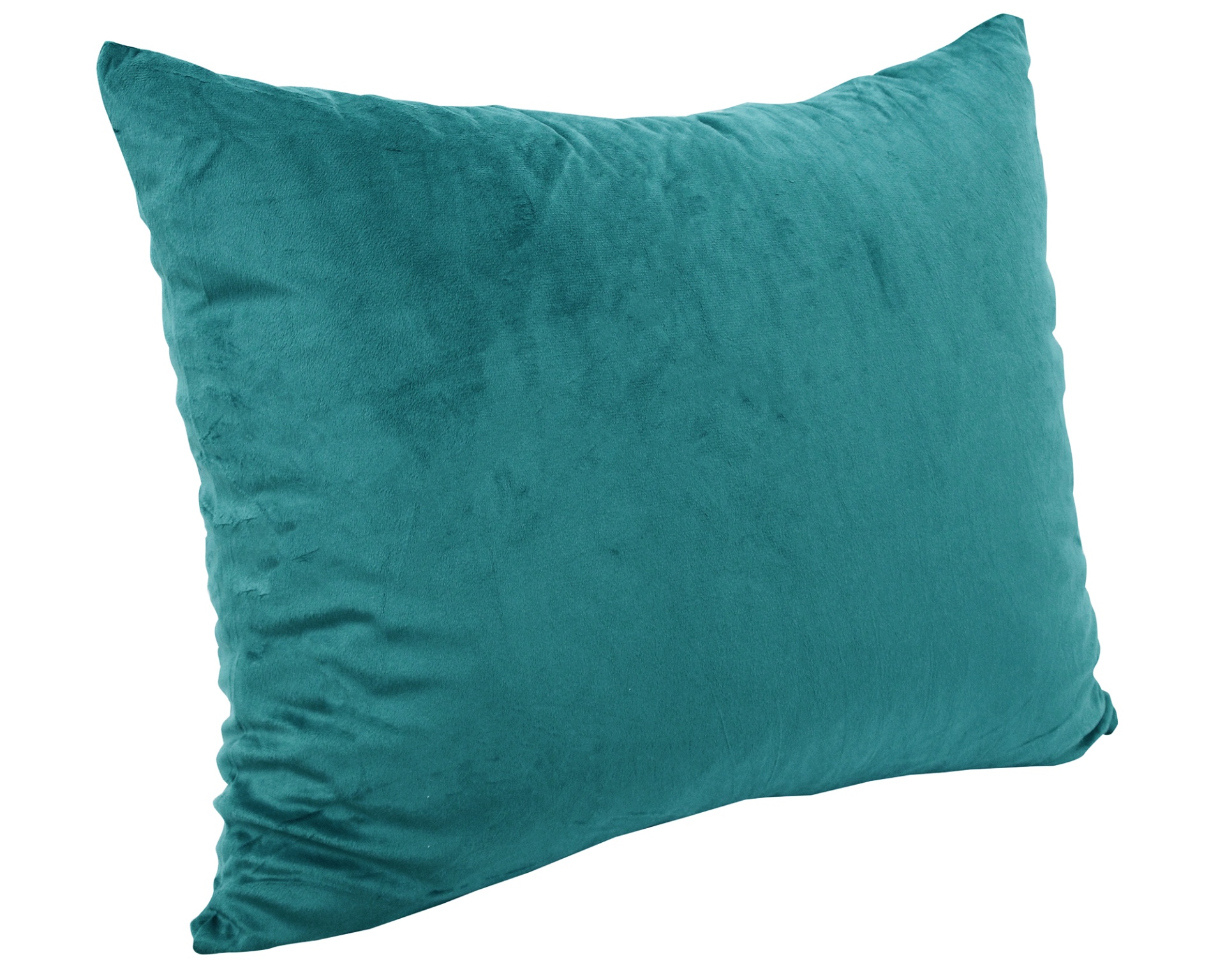 Almofada verde-azulada em tecido aveludado