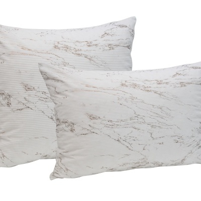 Dois almofadas com padrão de mármore em branco e cinza claro