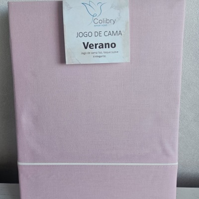 Conjunto de cama rosa claro com etiqueta Colibry JOGO DE CAMA Verano