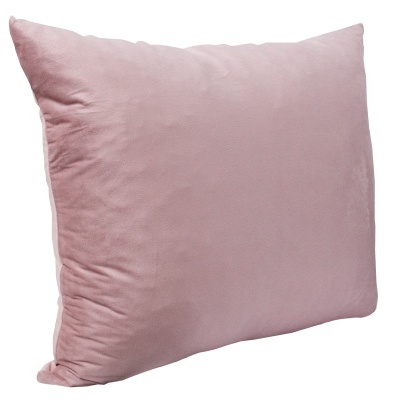 Almofada rosa claro com textura suave em fundo branco