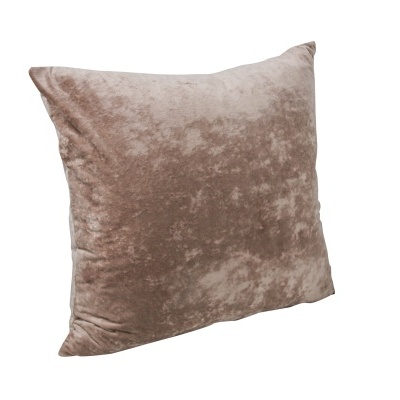 Almofada castanho claro aveludada